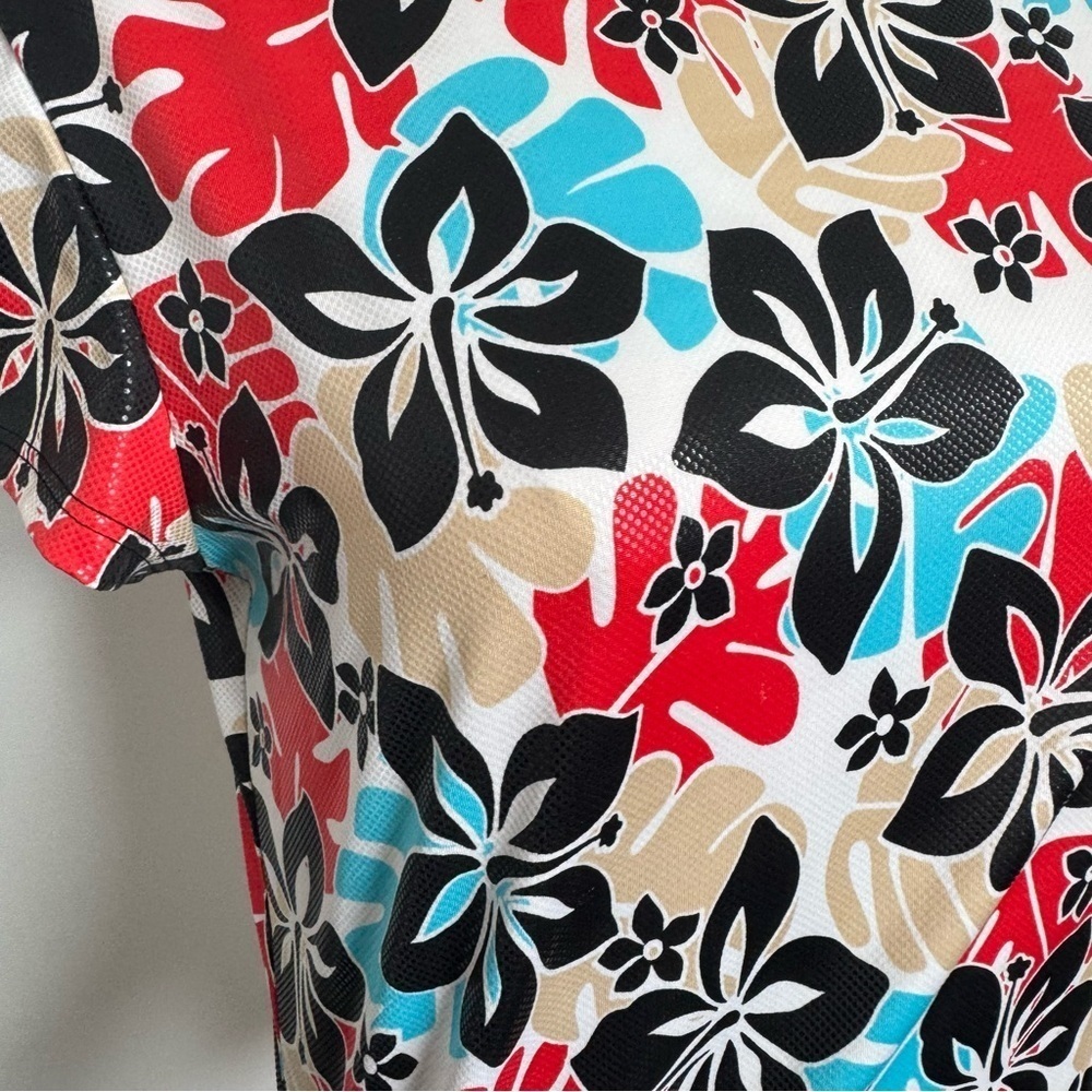 Vintage tropical Floral Print Women's Top Y2K tripod eco whimsigoth M - Picture 4 of 7